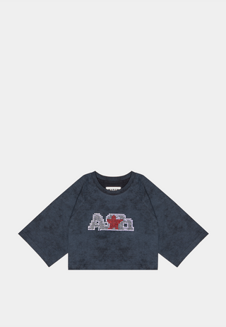 Ashluxe Bling Star crop tee Black