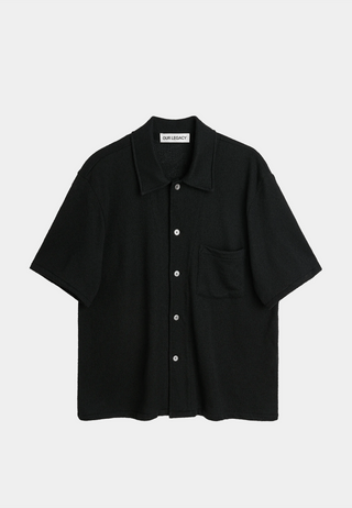 Our Legacy Our Legacy Box Shirt Shortsleeve Black Boucle