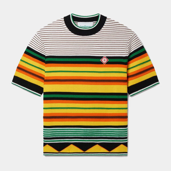 Casablanca Knitted Wool Striped Tee