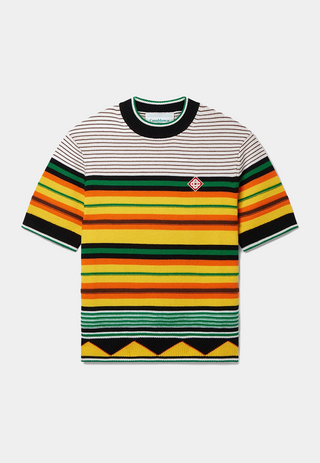 Casablanca Knitted Wool Striped Tee