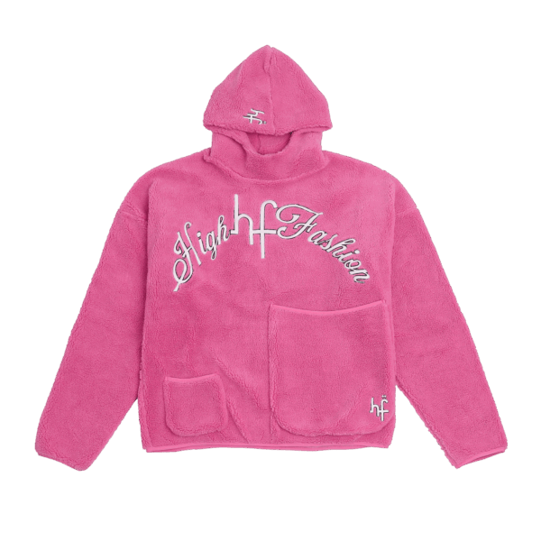 FLEECE HOODIE TOP - PINK