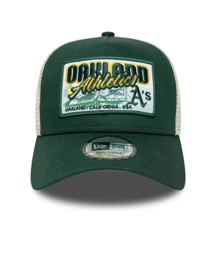 Oakland Athletics MLB Patch Dark Green 9FORTY A-Frame Trucker Adjustable Cap