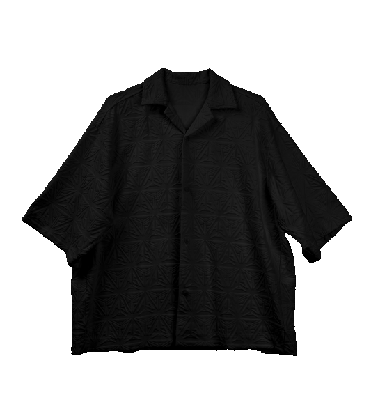 Monogram Plush Jersey Bowling Shirt Black