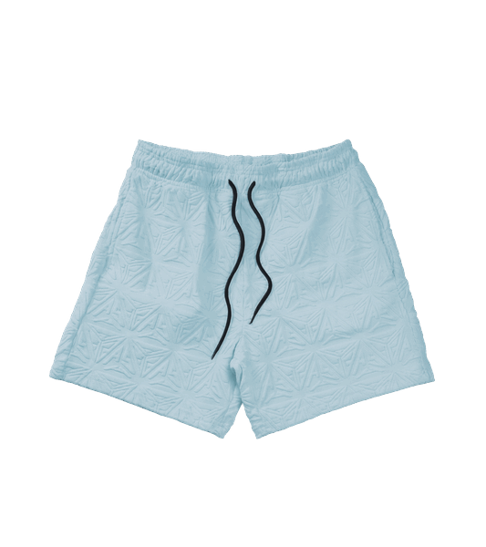 Monogram Plush Jersey Long Shorts Blue