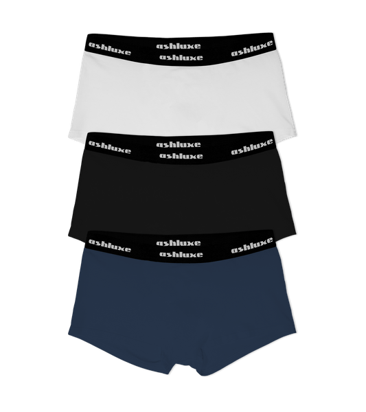 Ashluxe 3 in 1 Female Briefs - White Navy Black