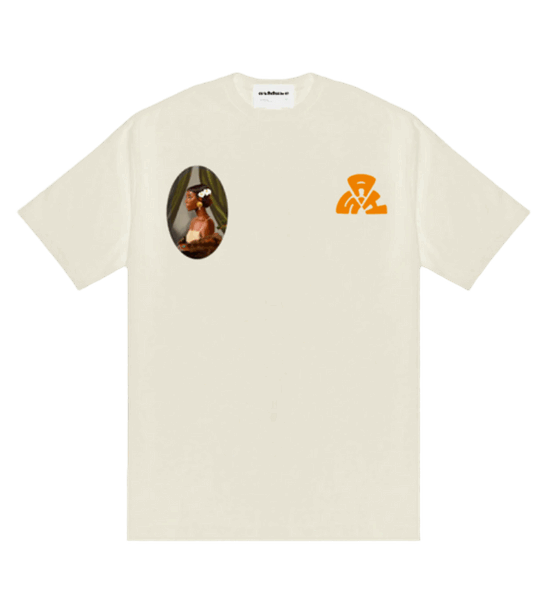 Ashluxe Oval portrait T-shirt Offwhite