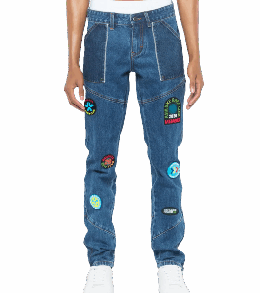 Ashluxe Race Club Denim Pant Blue