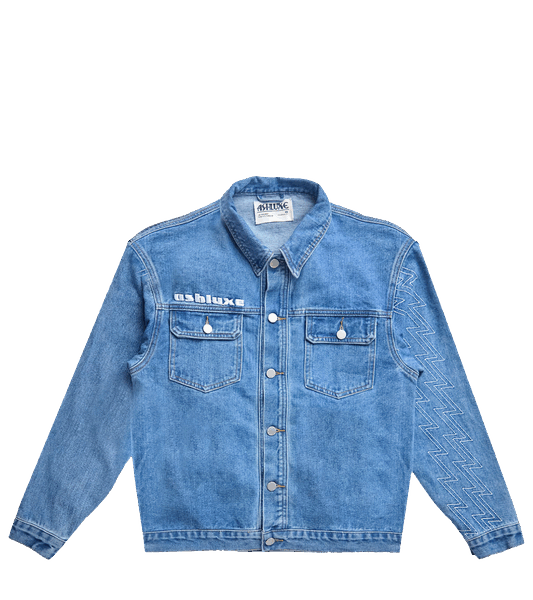 Ashluxe Men's Denim Trucker Jacket Blue
