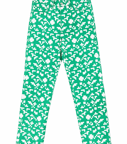 Ashluxe Pixel Denim Pant Green