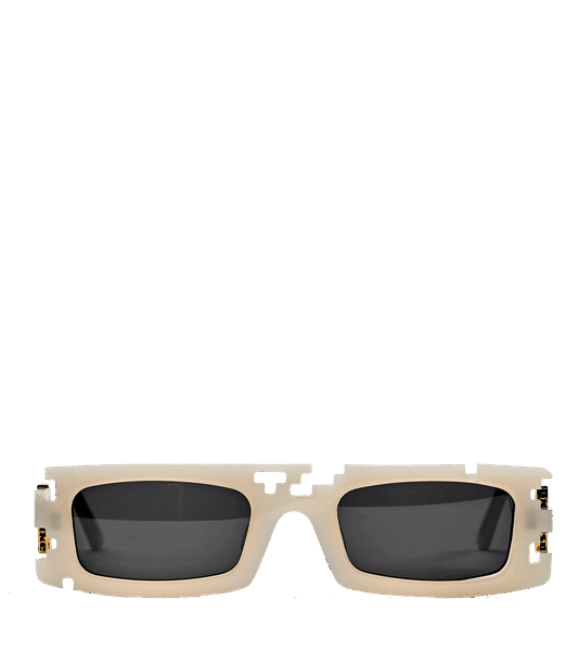 Ashluxe Pixel Cut Chalk Cream Sunglasses