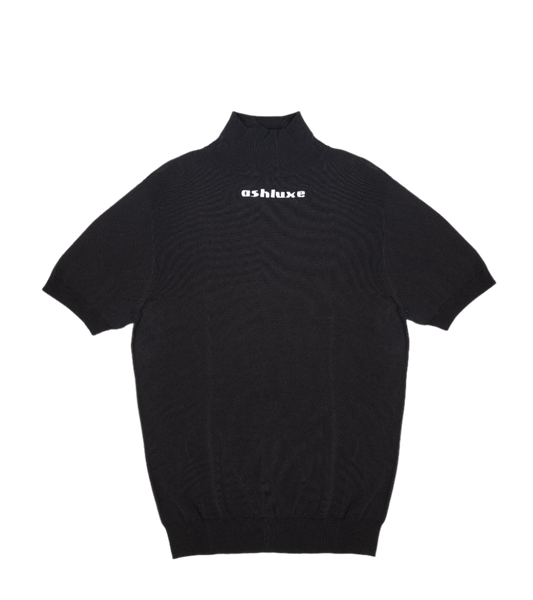 Ashluxe Ribbed Turtleneck Tee Black
