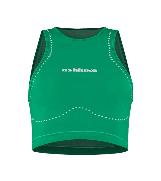 Ashluxe Female Active Top Green White