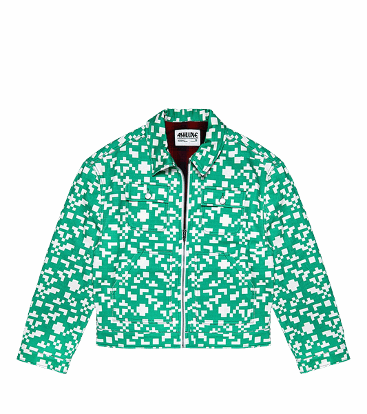 Ashluxe Pixel Denim Jacket Green