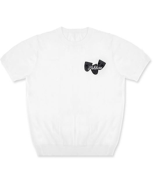 Ashluxe Ribbed Mask badge Tees White