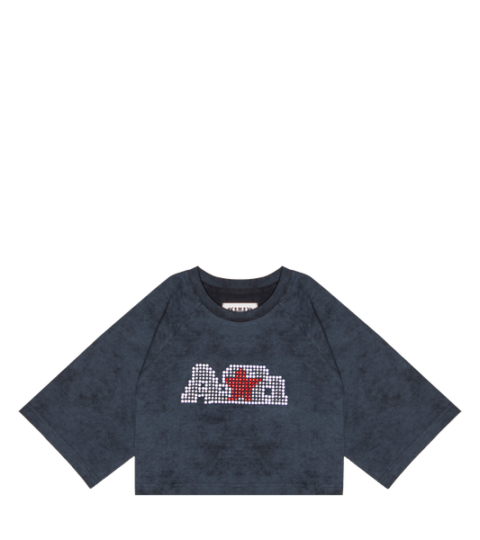 Ashluxe Bling Star Crop Tee Black