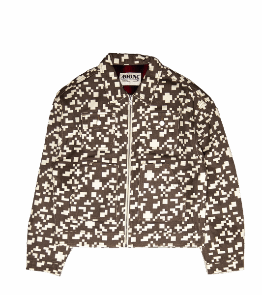 Ashluxe Pixel Denim Jacket Brown