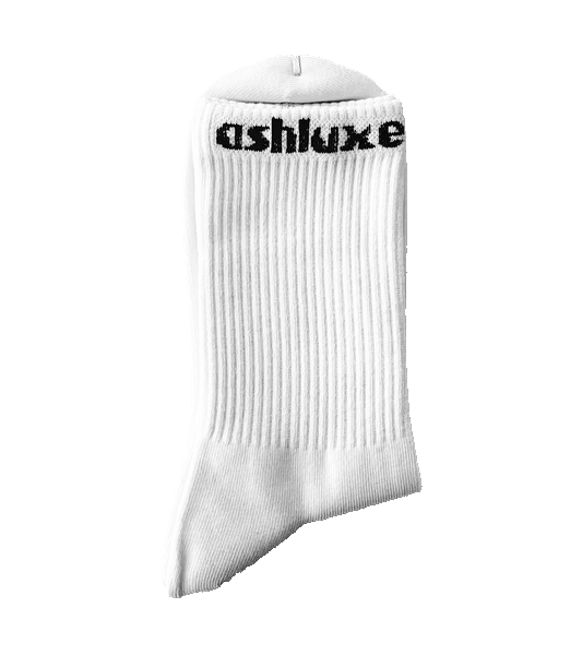 Ashluxe Stripe Logo Socks White
