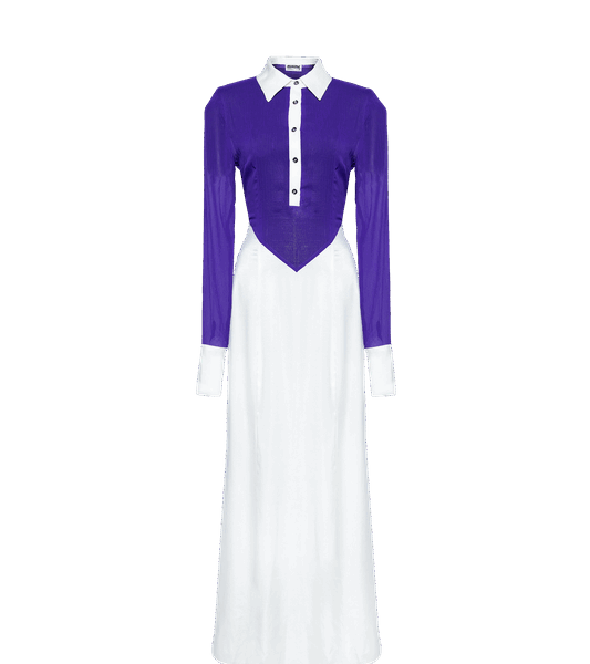 Ashluxe Maxi Long Dress Purple/White