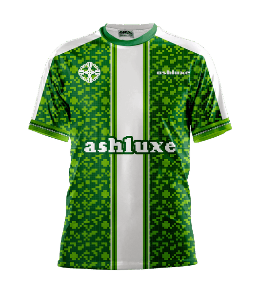 Ashluxe Pixel Print Jersey Green White