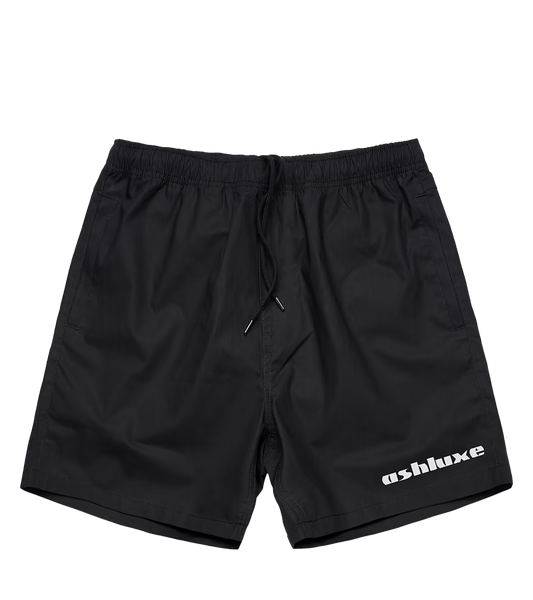 Ashluxe Classic Satin Logo Swimshort Black