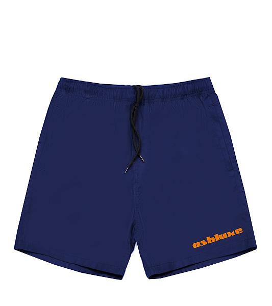 Ashluxe Classic Satin Logo Swimshort Navy