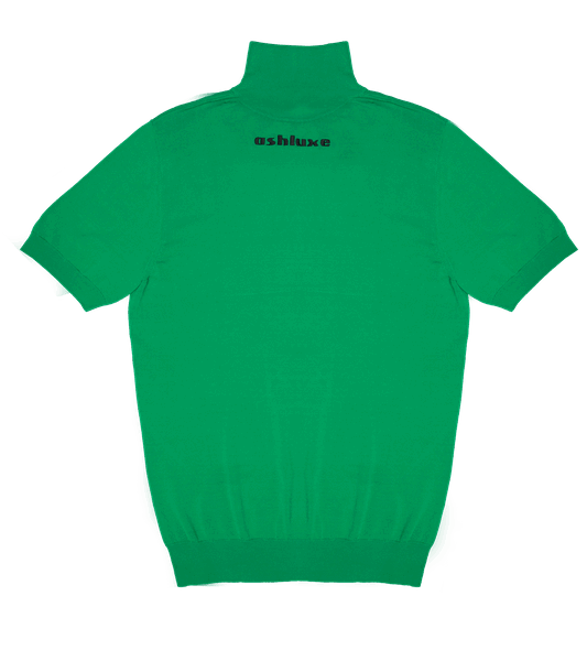 Ashluxe Ribbed Turtleneck Tee Green