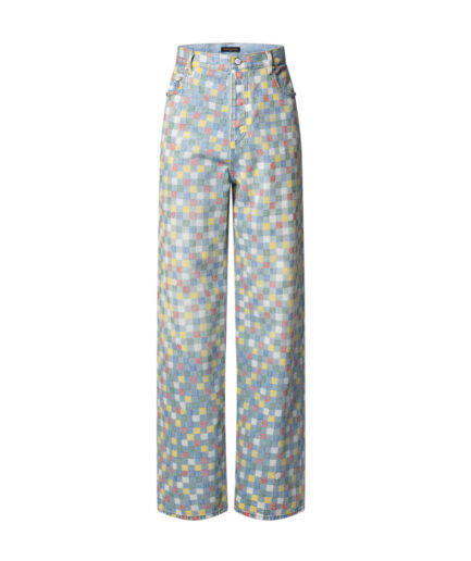 Louis Vuitton Damier Denim Wide-Leg Trousers – Multicoloured