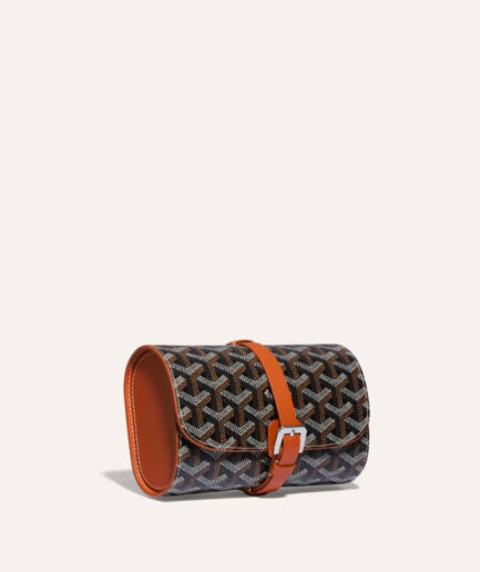 Goyard Double Travel Watch Case – Black & Tan