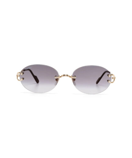 Cartier Eyewear Round Sunglasses – gold/grey