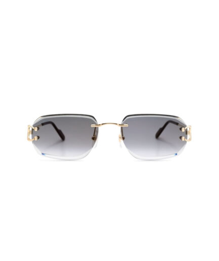 Cartier Eyewear rimless rectangle-frame sunglasses – gold-tone/grey