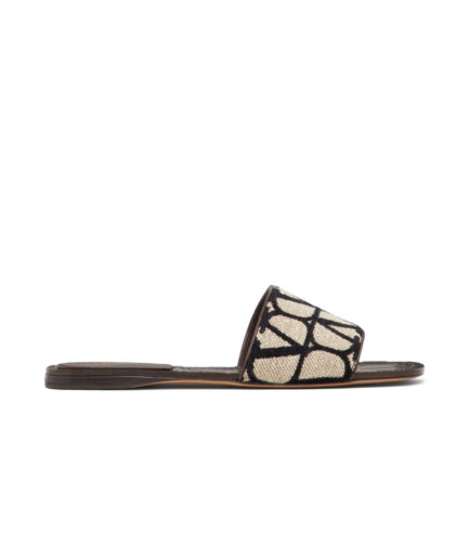 Valentino Garavani VLogo Toile Iconographe slides – beige/black