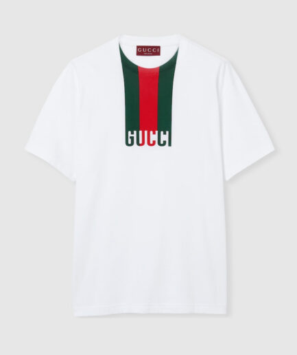 Gucci Web Regular Fit Cotton T-shirt – white