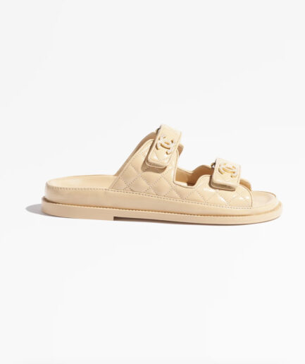 Chanel Leather Backless CC ‘Dad’ Sandals – beige