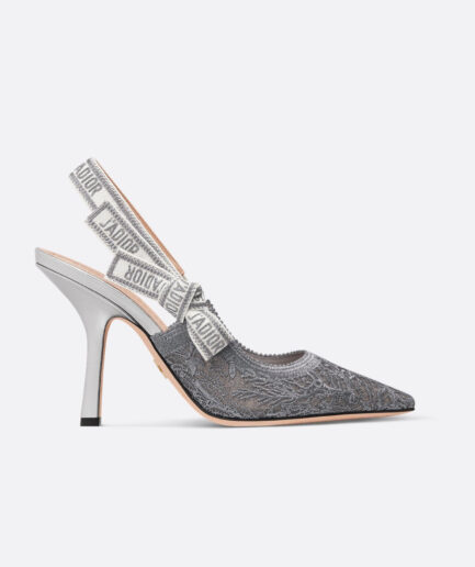 Dior J’Adior Slingback Pump – Transparent Mesh in Silver-Tone