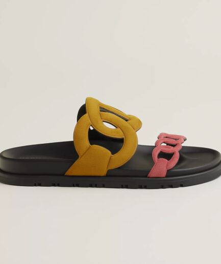 Hermès Extra Sandal – vert muscade / rose amarante