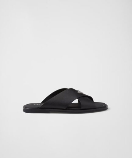 Prada Crisscross Saffiano leather sandals – Black