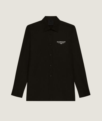 Givenchy Shirt in poplin with GIVENCHY Stamp print – black
