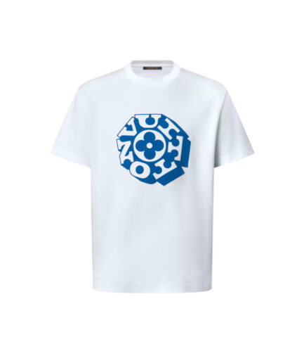 Louis Vuitton Flower Printed Signature T-Shirt – white
