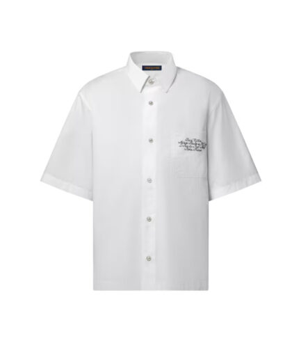 Louis Vuitton Embellished Short-Sleeved Shirt – white
