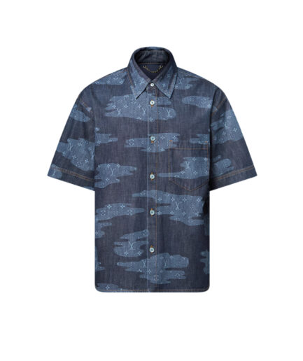 Louis Vuitton Monogram Short-Sleeved Cloud Chambray Shirt – blue