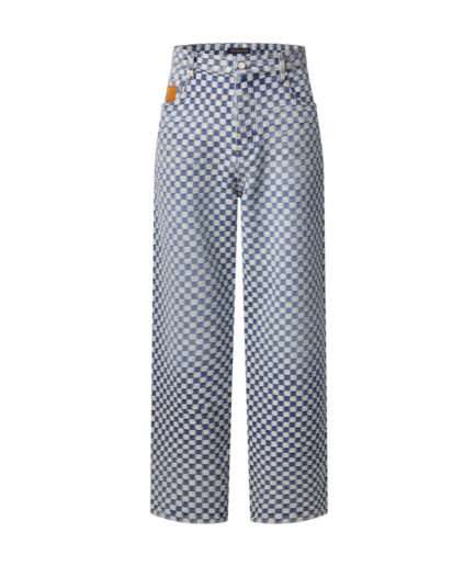 Louis Vuitton Damier Wide Leg Jeans – indigo blue
