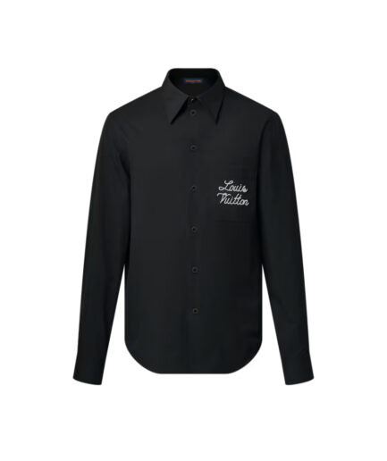Louis Vuitton Pearl Embroidered Signature Long-Sleeved Shirt – black