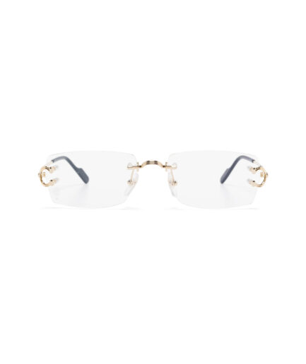 Cartier Eyewear rectangle-frame sunglasses – white/gold