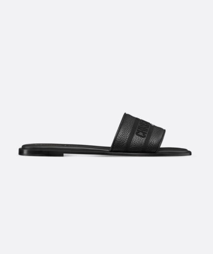 Dior Dway Slide – black grained calfskin