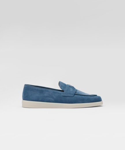 Prada Suede Loafers – astral blue