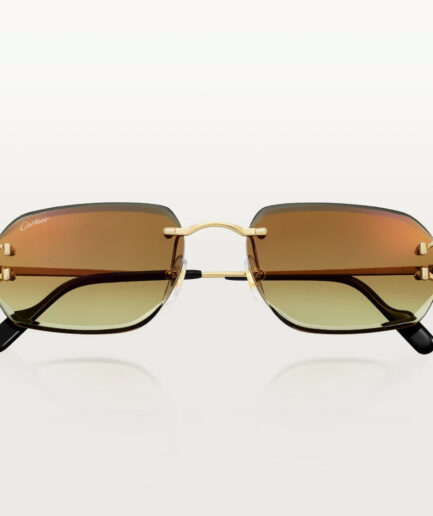 Cartier Eyewear rimless rectangle-frame sunglasses – gold