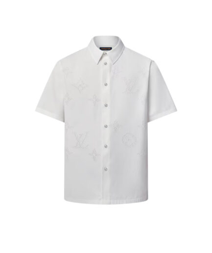 Louis Vuitton Monogram Printed Short-Sleeved Shirt – white