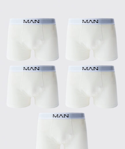 Boohooman 5 Pack Man Trunks – White