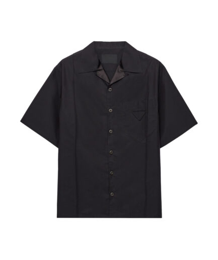 Prada Technical Cotton Short-sleeved Shirt – black