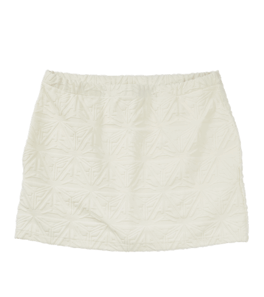 Monogram Plush A Line Mini Skirt White